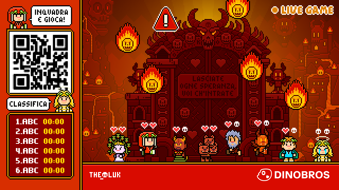 Live game Dante Inferno: QR code, classifica e personaggi davanti alla porta dell'Inferno