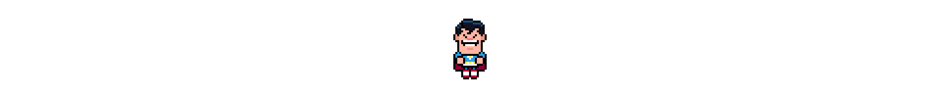 Pixel art animation: Superman flying