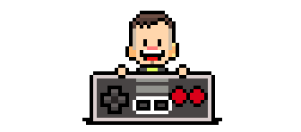 The_Oluk, personaggino in pixel art che gioca con un joypad: servizio videogiochi